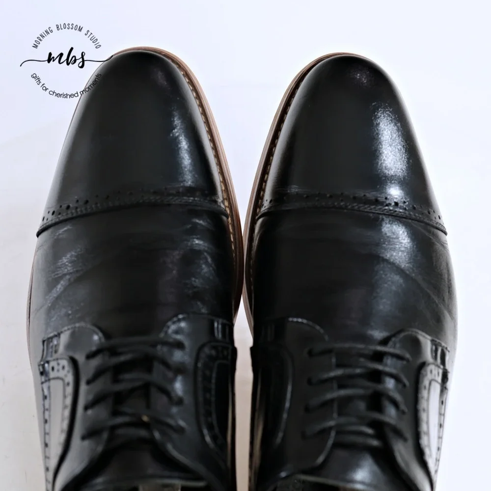 Stacy Adams Atticus Cap Toe Leather Oxfords Black Men 10‎